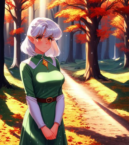 14235-697440269-masterpiece,  frown, blush, retro artstyle, ancient forest, skirt, light particles, rain, autumn, leaves, grass_highres, best qu.png